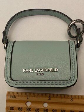 Authen Karl Lagerfeld AirPods Holder. Flap/magnet closure. Light Teal Color. NEW